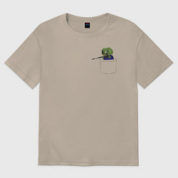 Футболка оверсайз женская Pepe sniper, цвет: миндальный