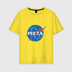 Женская футболка оверсайз NASA Pizza