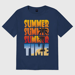 Футболка оверсайз женская SUMMER TIME, цвет: тёмно-синий