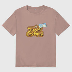 Футболка оверсайз женская Doom crossing, цвет: пыльно-розовый