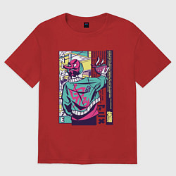 Футболка оверсайз женская Anime is life - Ramen Guy Oni, цвет: красный