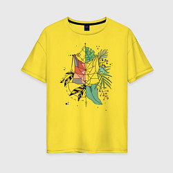 Футболка оверсайз женская Geometry Fox, цвет: желтый