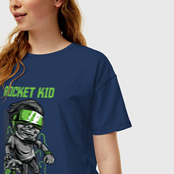 Футболка оверсайз женская Rocket kid, цвет: тёмно-синий — фото 2