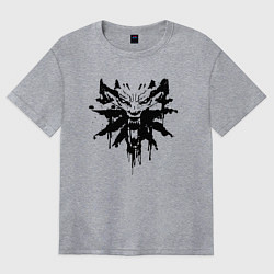 Футболка оверсайз женская The Witcher подтеки лого, цвет: меланж