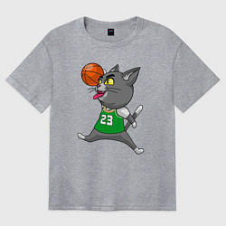 Футболка оверсайз женская Jordan Cat, цвет: меланж