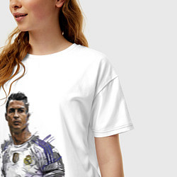 Футболка оверсайз женская Cristiano Ronaldo Manchester United Portugal, цвет: белый — фото 2