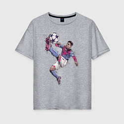 Футболка оверсайз женская Messi Barcelona Argentina, цвет: меланж