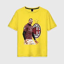 Футболка оверсайз женская Zlatan Ibrahimovic Milan Italy, цвет: желтый