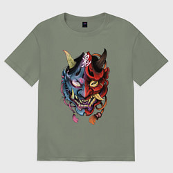 Футболка оверсайз женская Два лица, цвет: авокадо