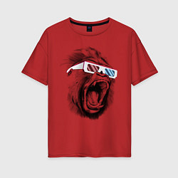 Футболка оверсайз женская Дикая горилла, цвет: красный