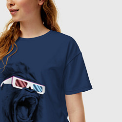 Футболка оверсайз женская Дикая горилла, цвет: тёмно-синий — фото 2