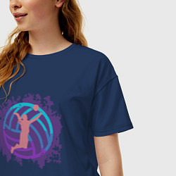 Футболка оверсайз женская Violet Volleyball, цвет: тёмно-синий — фото 2