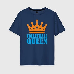Футболка оверсайз женская Королева Волейбола, цвет: тёмно-синий