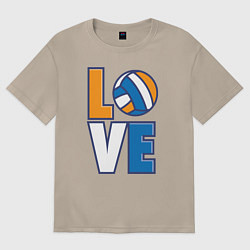 Футболка оверсайз женская Love Volleyball, цвет: миндальный