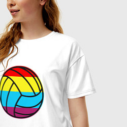 Футболка оверсайз женская Color Ball, цвет: белый — фото 2