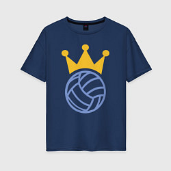 Футболка оверсайз женская Volleyball King, цвет: тёмно-синий