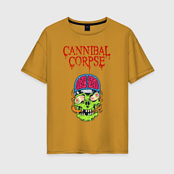 Футболка оверсайз женская Cannibal Corpse Труп Каннибала Z, цвет: горчичный