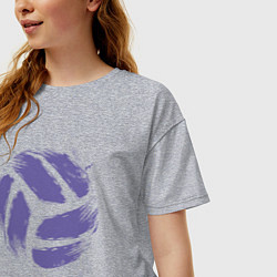 Футболка оверсайз женская Мяч - Волейбол, цвет: меланж — фото 2