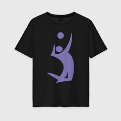 Футболка оверсайз женская Sport - Volleyball, цвет: черный