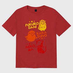 Футболка оверсайз женская Символы школ Haikyu!!, цвет: красный