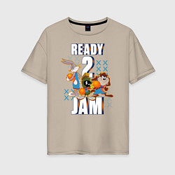 Футболка оверсайз женская Ready 2 Jam, цвет: миндальный