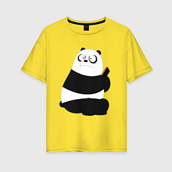 Футболка оверсайз женская Возмущенная панда, цвет: желтый