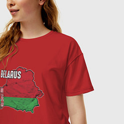 Футболка оверсайз женская Belarus Map, цвет: красный — фото 2