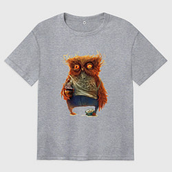 Футболка оверсайз женская Замученный уставший, цвет: меланж