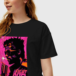 Футболка оверсайз женская Тайлер Дёрден, Бойцовский клуб, цвет: черный — фото 2