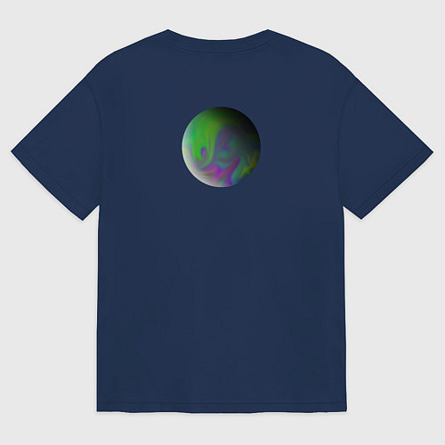 Женская футболка оверсайз Инопланетянин / Тёмно-синий – фото 2