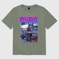 Футболка оверсайз женская PUBG NEON ПУБГ НЕОН Z, цвет: авокадо