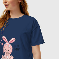 Футболка оверсайз женская Мой зайчонок, цвет: тёмно-синий — фото 2