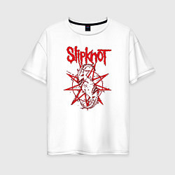 Футболка оверсайз женская Slipknot Slip Goats Art, цвет: белый