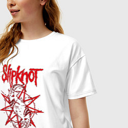 Футболка оверсайз женская Slipknot Slip Goats Art, цвет: белый — фото 2