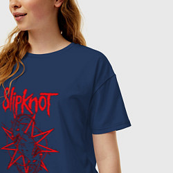 Футболка оверсайз женская Slipknot Slip Goats Art, цвет: тёмно-синий — фото 2
