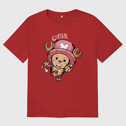 Футболка оверсайз женская Тони Тони Чоппер One Piece, цвет: красный