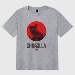 Футболка оверсайз женская Chinzilla black, цвет: меланж