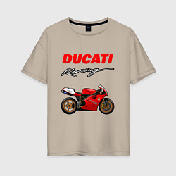 Женская футболка оверсайз DUCATI ДУКАТИ MOTOSPORT