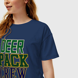 Футболка оверсайз женская Deer Pack Crew, цвет: тёмно-синий — фото 2