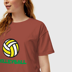 Футболка оверсайз женская Game Volleyball, цвет: кирпичный — фото 2
