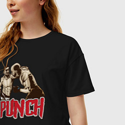 Футболка оверсайз женская Punch, цвет: черный — фото 2