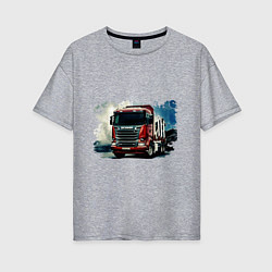 Футболка оверсайз женская SCANIA Дальнобой, цвет: меланж