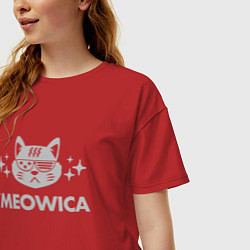 Футболка оверсайз женская Meowica, цвет: красный — фото 2