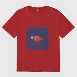 Футболка оверсайз женская Удильщик, цвет: красный