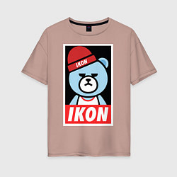 Футболка оверсайз женская IKON YG Bear Dope, цвет: пыльно-розовый