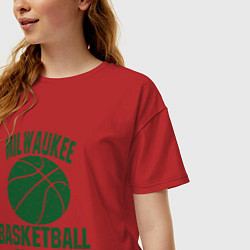 Футболка оверсайз женская Milwaukee Basket, цвет: красный — фото 2