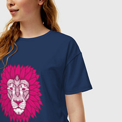 Футболка оверсайз женская Pink Lion, цвет: тёмно-синий — фото 2