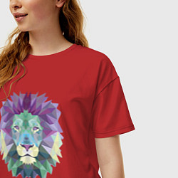 Футболка оверсайз женская Lion, цвет: красный — фото 2