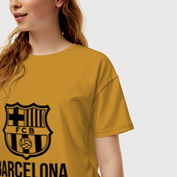 Футболка оверсайз женская Barcelona FC, цвет: горчичный — фото 2