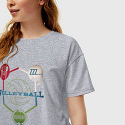Футболка оверсайз женская Volleyball Life, цвет: меланж — фото 2